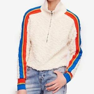Marshmallow Stripe Half Zip Free People Sweater